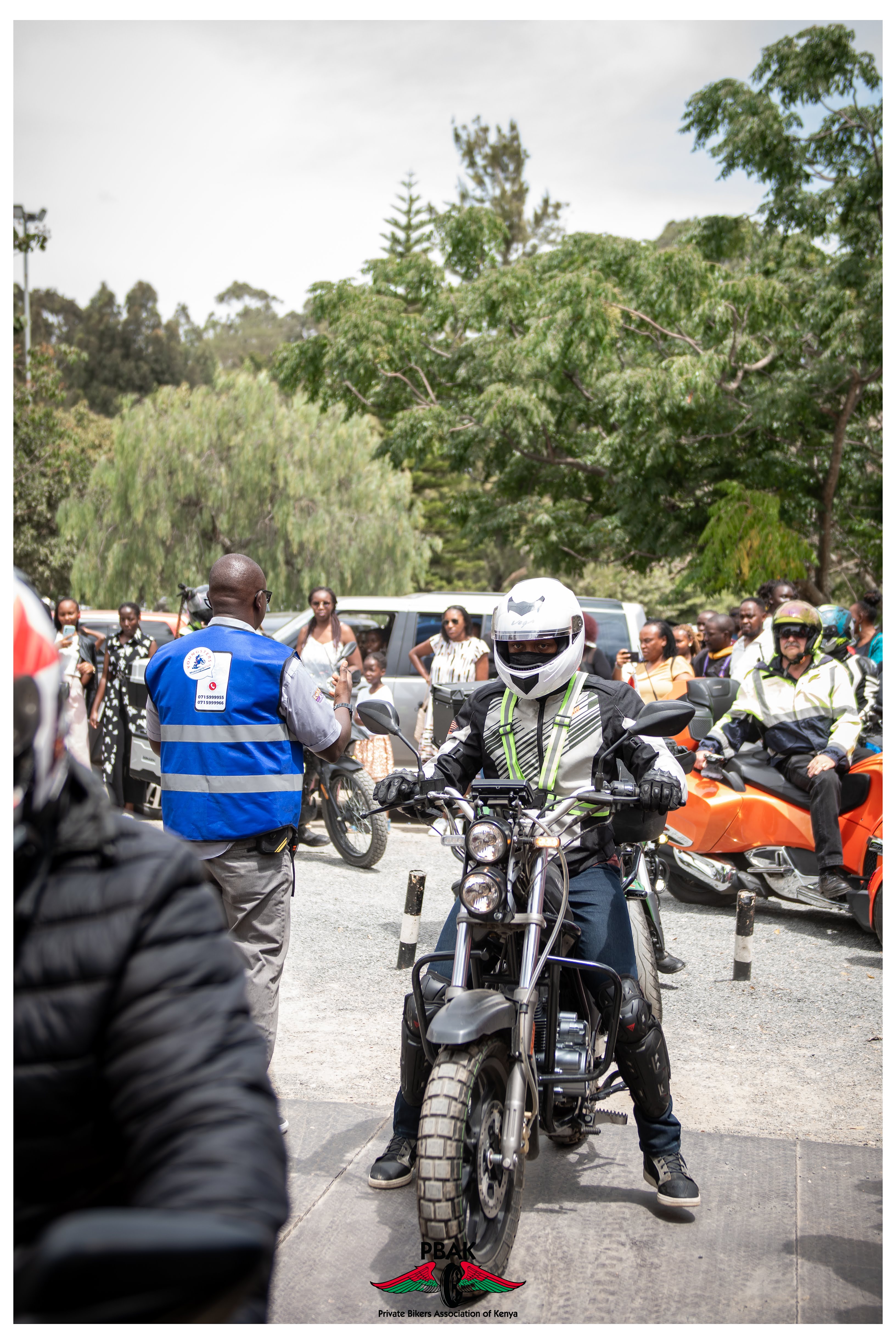 Antony Nyagah on his small displacement bike at the Kenya Biker's Prayer Day